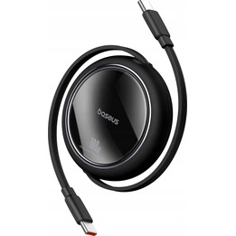 Baseus Free2 Draw Mini 100W Retractable Bi-Directional Fast Charging Data Cable, Typ-C zu Typ-C, 1m - Schwarz