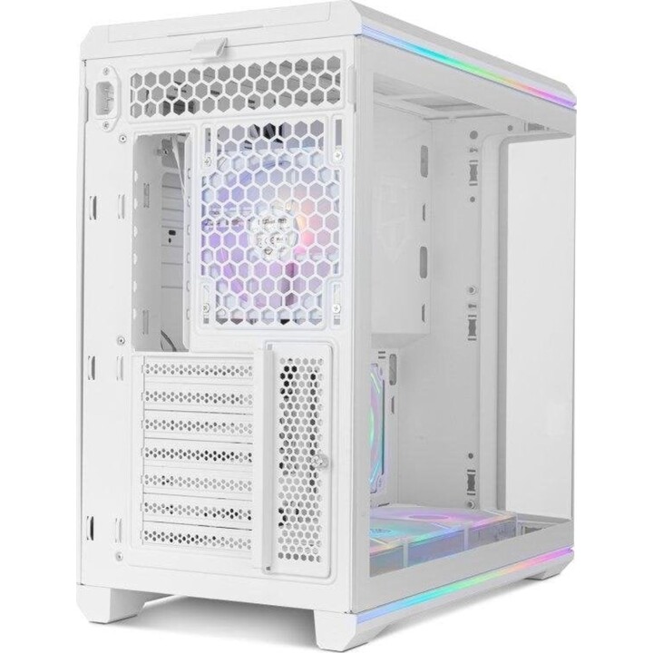 Caixa ATX Mid-Tower para PC Nox Hummer Anvil com vidro temperado curvo, ARGB branco