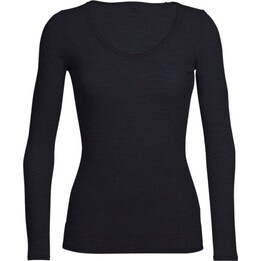 Icebreaker T-shirt à manches longues pour femmes - Merino Siren Sweetheart - Black XS
