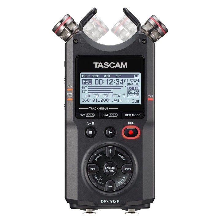 Tascam DR-40XP - Registratore digitale portatile a quattro tracce con interfaccia audio USB