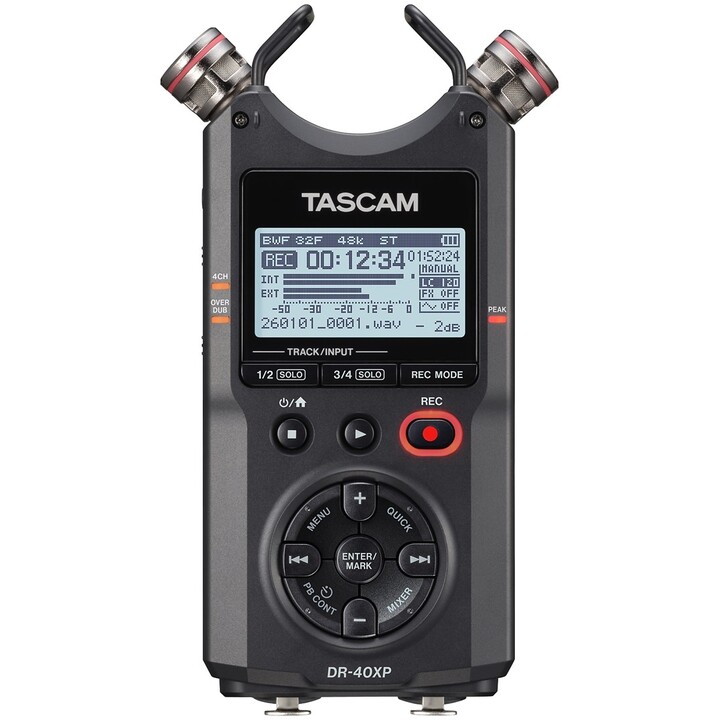 Tascam DR-40XP - Registratore digitale portatile a quattro tracce con interfaccia audio USB
