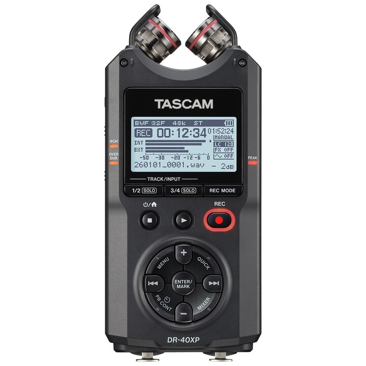 Tascam DR-40XP - Registratore digitale portatile a quattro tracce con interfaccia audio USB