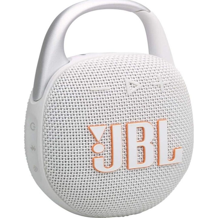 JBL Clip 5 Altoparlante ultraportatile, resistente all'acqua e alla polvere (bianco)