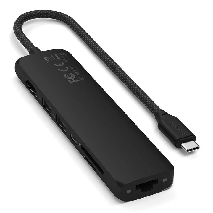 Hub de interface USB Tipo C Satechi ST-P7SK 10000 Mbit/s Preto