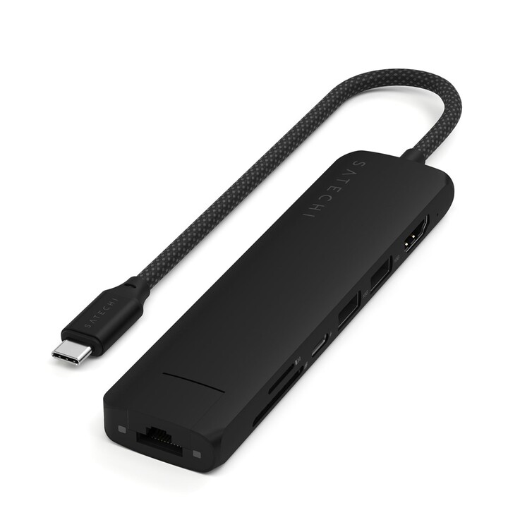 Hub d'interface USB Type C Satechi ST-P7SK 10 000 Mbit/s Noir