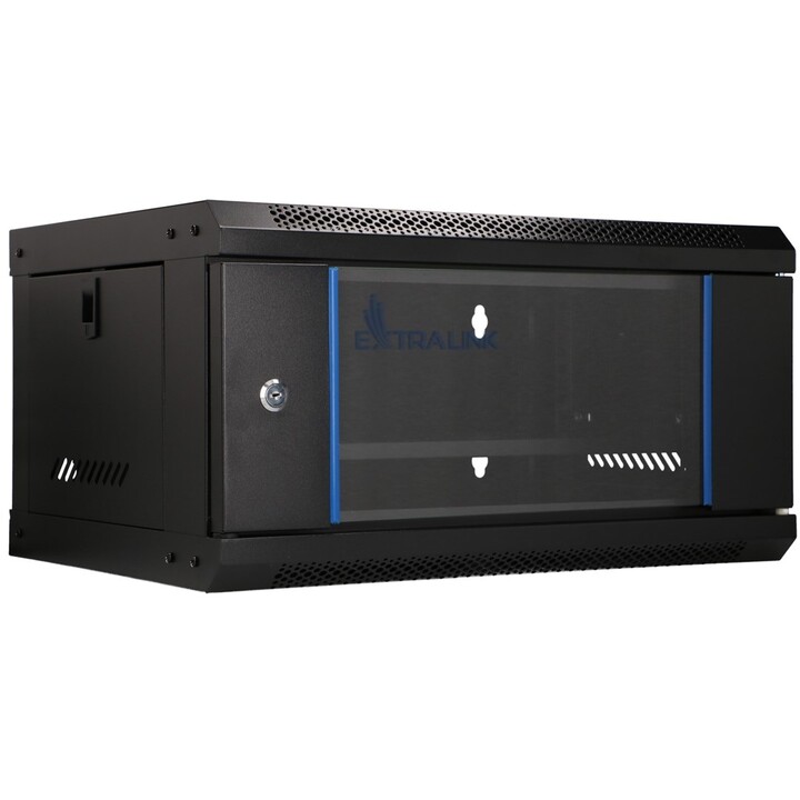 Extralink LITE 4U 530X400 ARMARIO RACK DE PARED NEGRO Estante montado en suelo/pared/independiente Negro