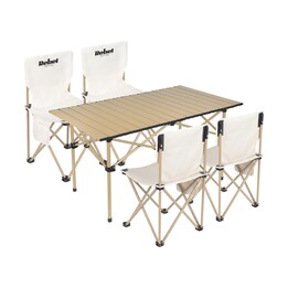 Set Touristik, Strand, Tisch + 4 Stühle, Metallgestell, Rebel Active