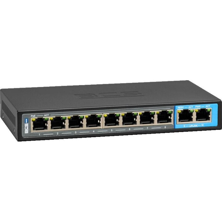 Switch PoE per 8 telecamere IP BCS-B-SP0802G