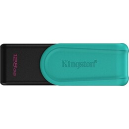 Kingston DataTraveler Exodia S 128GB USB 3.2 Gen 1 Flash Drive, Black/Turquoise, Swivel Cap