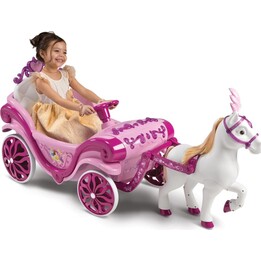 Huffy Elektrische Disney-Prinzessinnen-Kutsche mit Pferd 6 V rosa