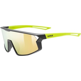Óculos de Sol Infantis Uvex Skyryse JR - Preto/Amarelo Fosco/Amarelo Espelhado