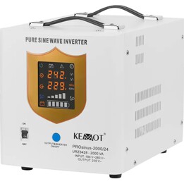 Gruppo di continuità KEMOT PROsinus-2000/24, convertitore a onda sinusoidale pura con funzione di ricarica, 24V-230V 