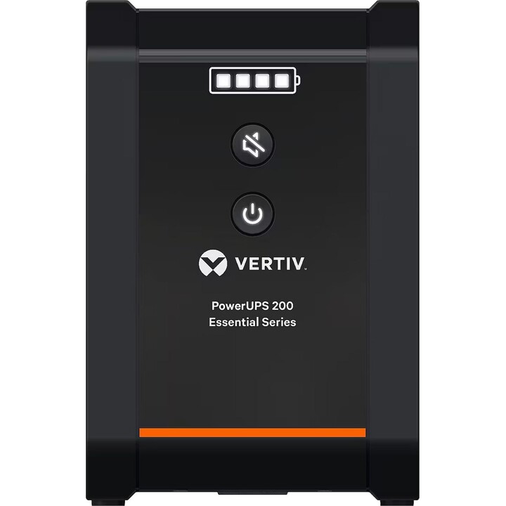 Vertiv PowerUPS 200 Essential USV, 600 VA/315 W, 230 V, Line Interactive, 4 Schuko-Anschlüsse
