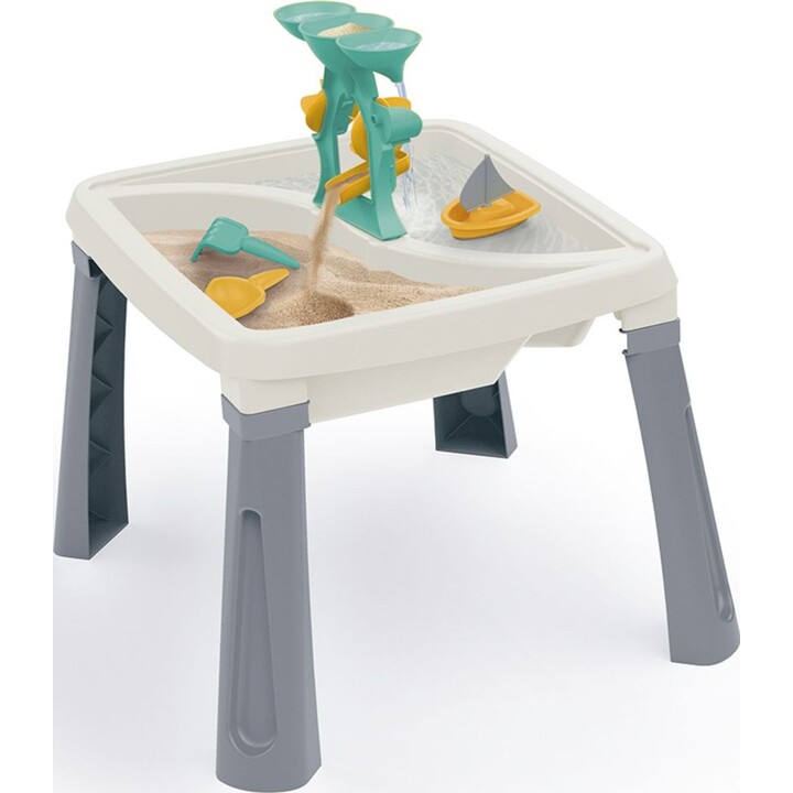 Tavolo creativo DOLU 3 in 1 con sabbia e acqua, grigio e bianco