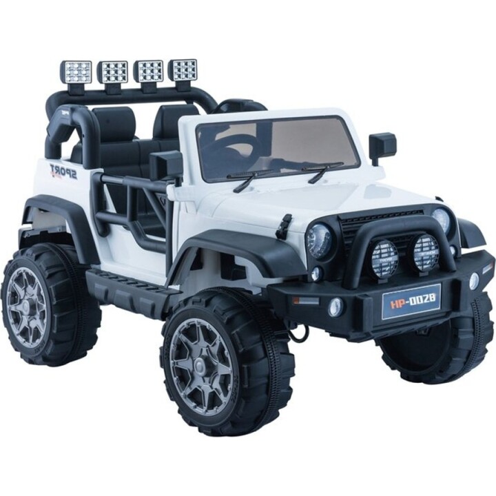 Jeep HP012 Electric Car for Children with LED Lights and MP3 Player, White.