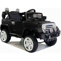 Jeep JJ245 Electric Car for Kids with LED Lights, MP3 Player and Remote Control, Black.