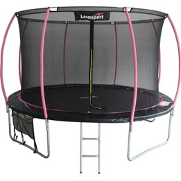 Cama elástica LEAN Sport Max de 4,27 m (14 pés) nas cores preta e rosa.