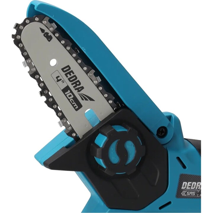 DEDRA SAS+ALL DED7099 Mini tronçonneuse sans fil 18V, guide-chaîne 4