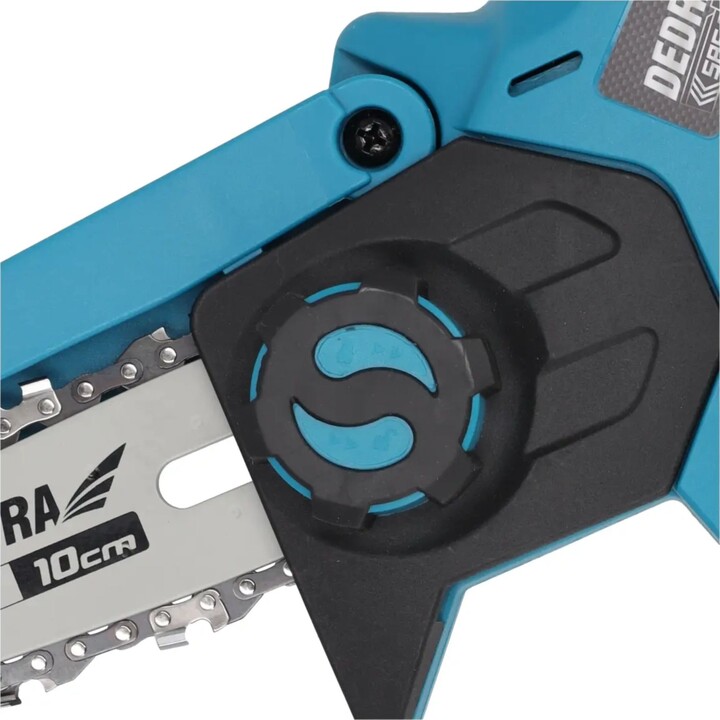 DEDRA SAS+ALL DED7099 Mini tronçonneuse sans fil 18V, guide-chaîne 4