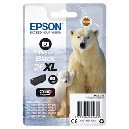 Tinta original epson t2631 xl negro foto c13t26314022 8.7ml - con alarma