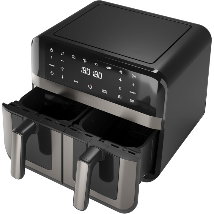 Aiwa Futago AFR-9000 Friteuse à air 9 L (2×4.5 L), 2400 W, contrôle numérique, 8 programmes, cuisson double zone