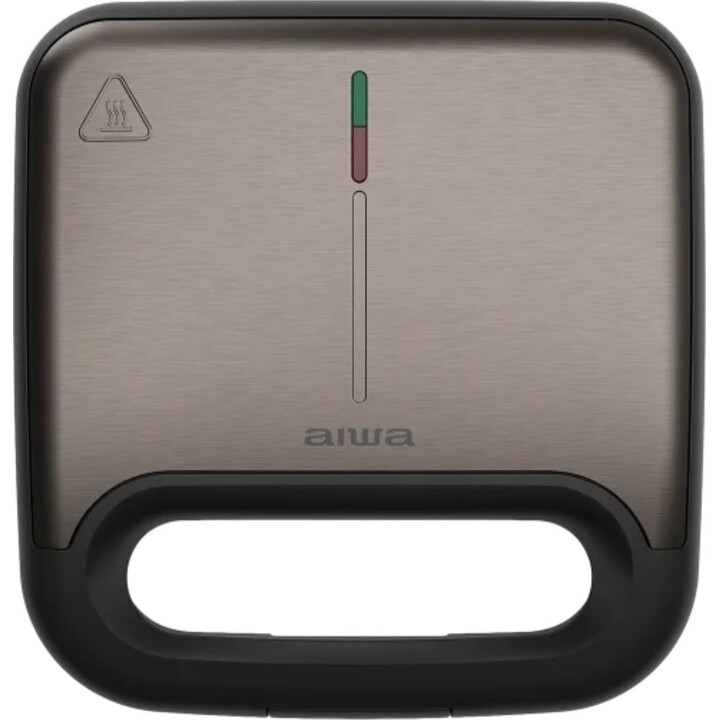 Sandwichera 2 sandwich Aiwa ASM-750 | Inox Antihuella, Negro