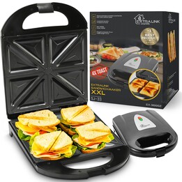 Extralink Smart Life Sandwich Maker XXL Sj-33, 1400w, Tostadora para 4 Rebanadas