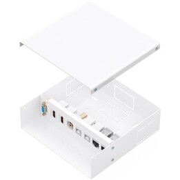 AISENS Caja de Conexiones VGA+Jack 3.5+2xHDMI+2xUSB-B+2xRJ45 Cat.6A STP, Blanco