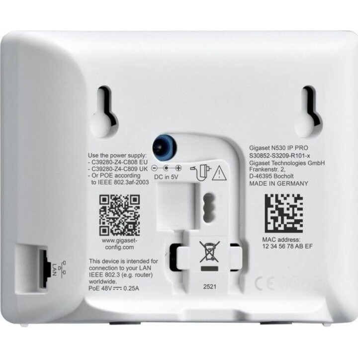 Stazione base IP PRO DECT Gigaset N530 con sicurezza HTTPS e PoE
