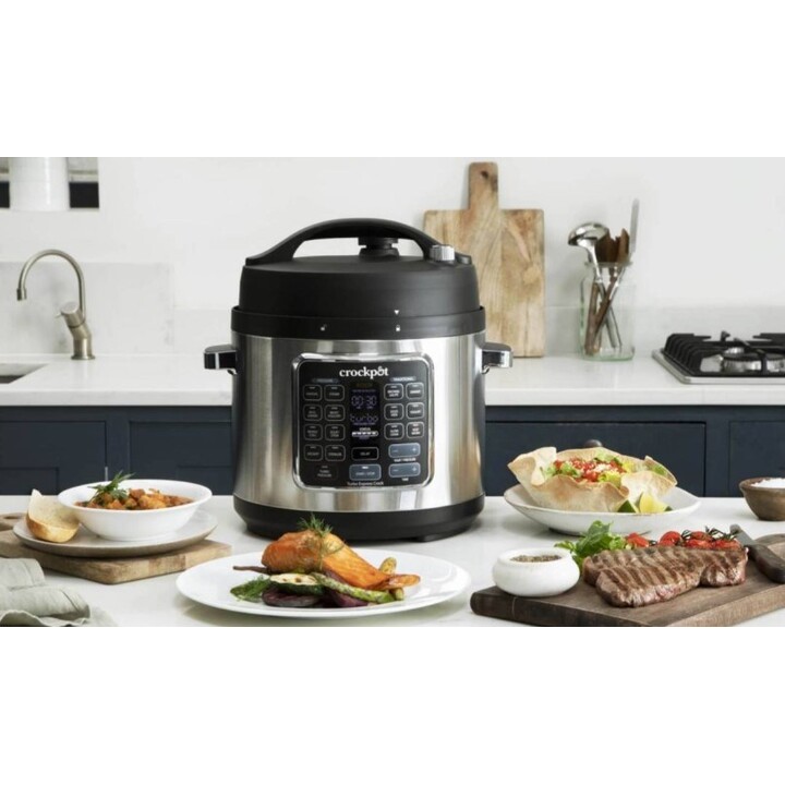Panela elétrica Crock-Pot CSC062X, 5,6 L, 1400 W, preta, aço inoxidável