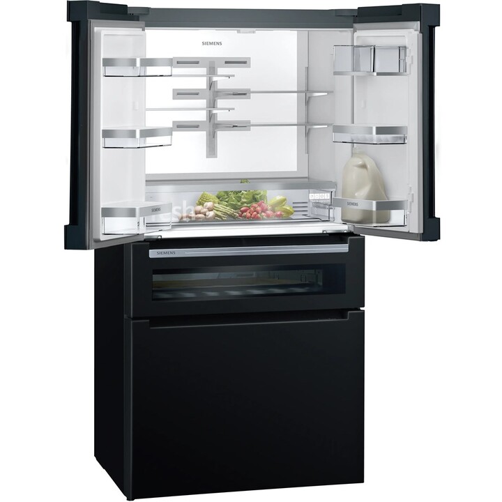 Siemens KF96RSBEA Side-by-Side Kühlkombination Freistehend 572 l Schwarz