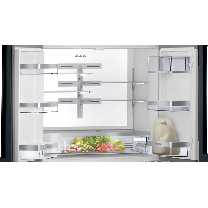 Siemens KF96RSBEA Side-by-Side Kühlkombination Freistehend 572 l Schwarz