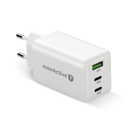 Caricabatterie GaN 1 x USB, 2 x USB-C Ricarica rapida 4+ 65W bianco