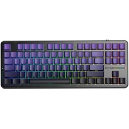 Teclado AULA Gasket F87 Pro Negro Morado GrayWoodV4 RGB