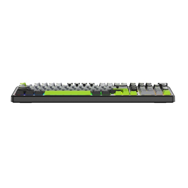 F99 Pro Black+Grey+Green Gasket Keyboard, GrayWood RGB Switches, AULA