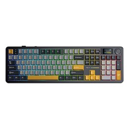 Clavier à joints F108 Pro Gris+Orange+Gris foncé, commutateurs Reaper RGB, AULA
