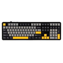 Tastiera F108 con guarnizione, grigio+arancione+grigio scuro, switch Volcano RGB, AULA