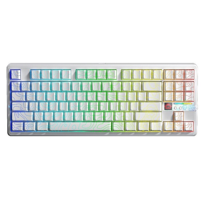 AULA Gasket F87 Pro V2 White Contour Engravered Star Vector RGB Tastatur