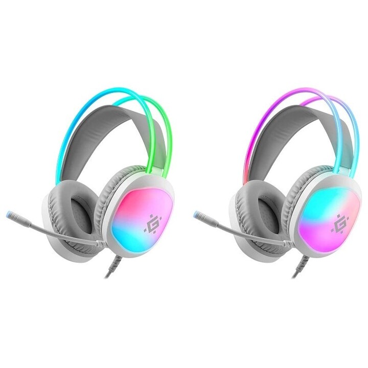 Fones de ouvido Defender Eclipse RGB brancos