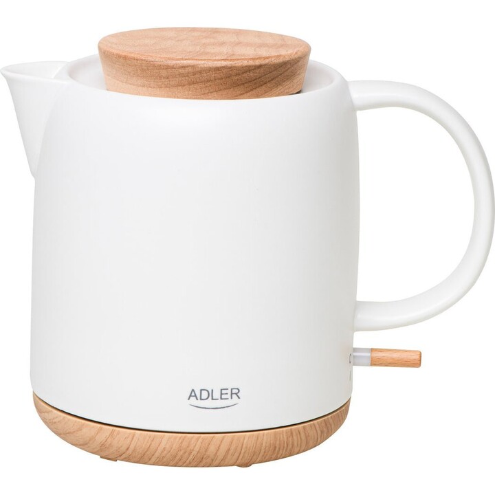 Adler Electric Kettle | AD 1304 | Electric | 1200W | 1L | Ceramic | 360° rotational base | White