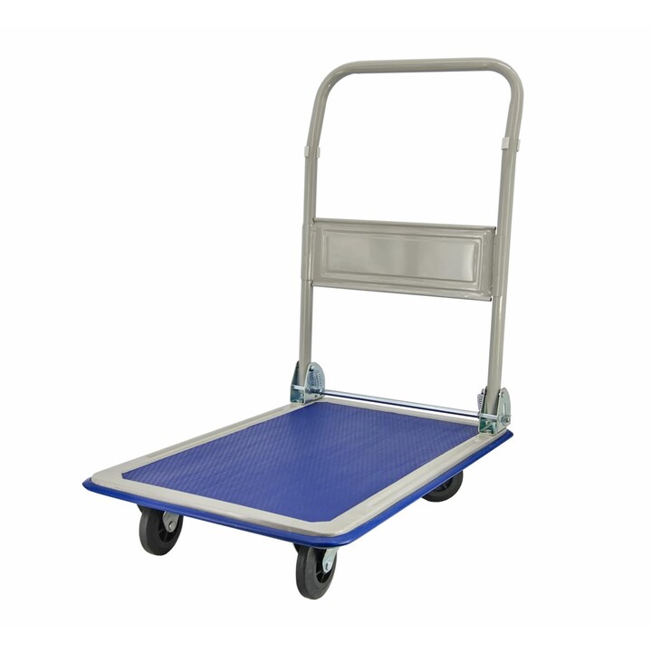 Carrello da magazzino AW a 4 ruote, pianale da 300 kg, 90x60 cm.