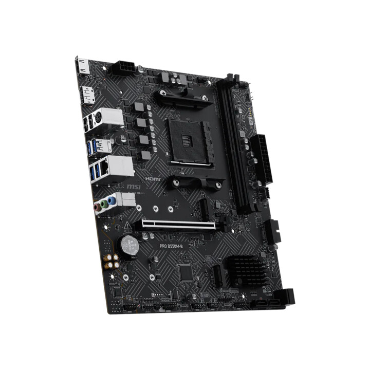 Placa Msi Pro B550m-b,amd,am4,b550,2ddr4,64gb,hdmi+dp,gblan,4sata3+2m.2,7usb3.2,matx