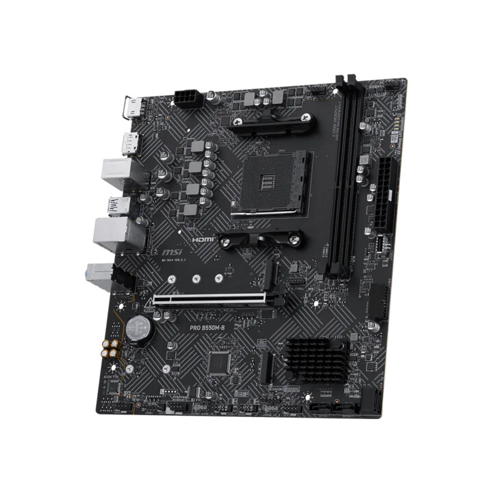 Placa Msi Pro B550m-b,amd,am4,b550,2ddr4,64gb,hdmi+dp,gblan,4sata3+2m.2,7usb3.2,matx
