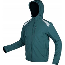 Men's Mix&Match Four-Way Stretch Green Jacket with Hood, Size M, by NEO TOOLS