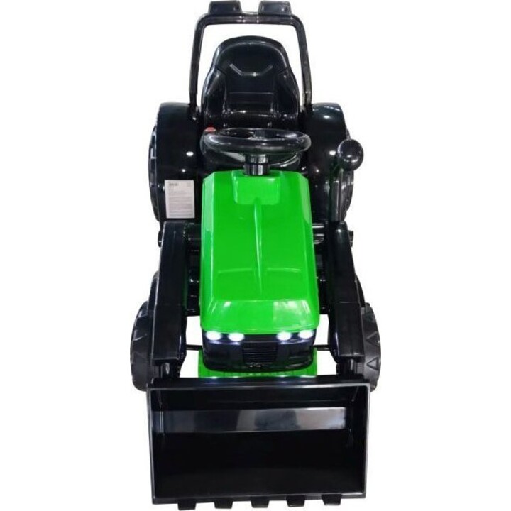 Trator ZP1001B com bateria, caçamba verde e buzina (código 15140) da Lean Toys