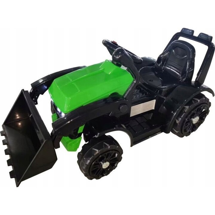 Trator ZP1001B com bateria, caçamba verde e buzina (código 15140) da Lean Toys