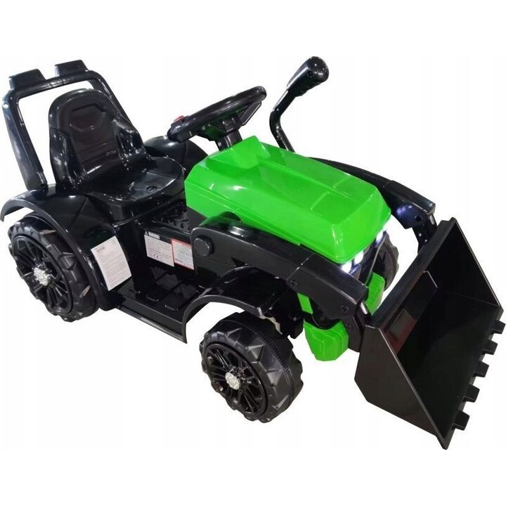 Trator ZP1001B com bateria, caçamba verde e buzina (código 15140) da Lean Toys