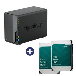 Synology DiskStation DS224+ 2-bay NAS server empty enclosure (DS224+) + 32TB (2x16TB) Synology Plus 3.5" SATA 6Gb/s hard dr