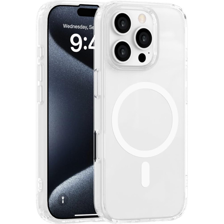 Just In Case Funda Transparente para iPhone 16 Pro - Soft TPU Compatible con MagSafe