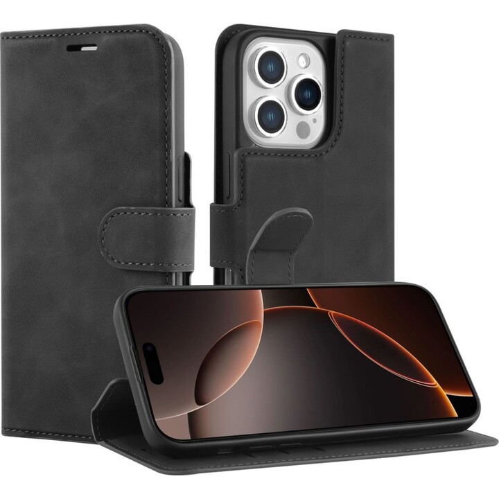 Funda tipo cartera Just in Case PrimeWallet para iPhone 16 Pro Max, negra